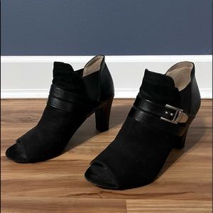 Black peep toe bootie